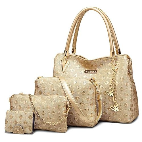 Elegant Golden Handbag Combo for Women