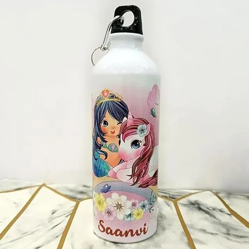 Personalized Mermaid Design Water Bottle for Kids