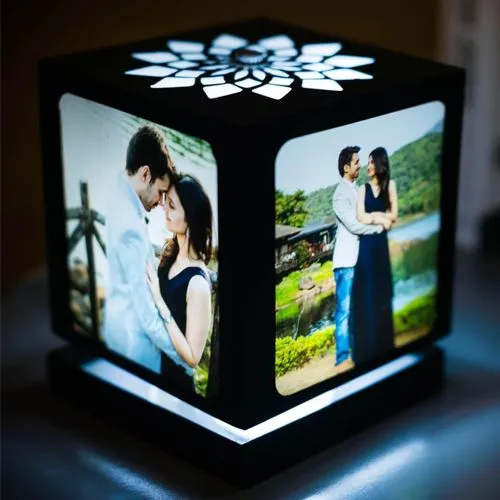 Personalized Rotating LED Photo Lamp