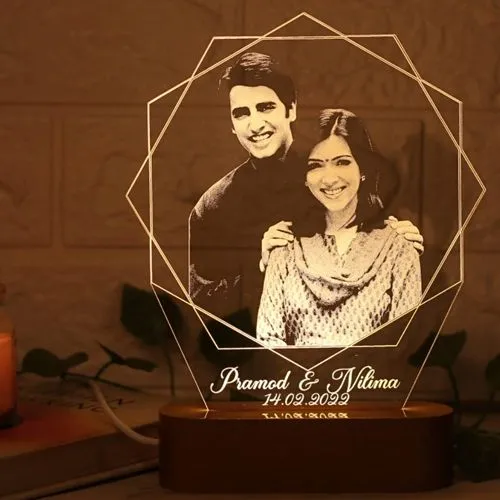 Personalized 3D Photo LED Lamp for Couples