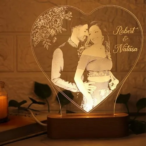 Personalized 3D Heart Photo LED Lamp