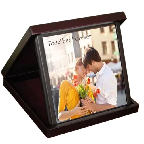 Elegant Personalized Photo Tile in a Case