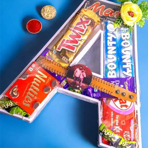 Monogrammed Chocolate Delight Rakhi Hamper