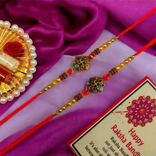 Elegant Swastik Rakhi Set