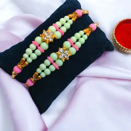 Elegant Beaded Rakhi Duo