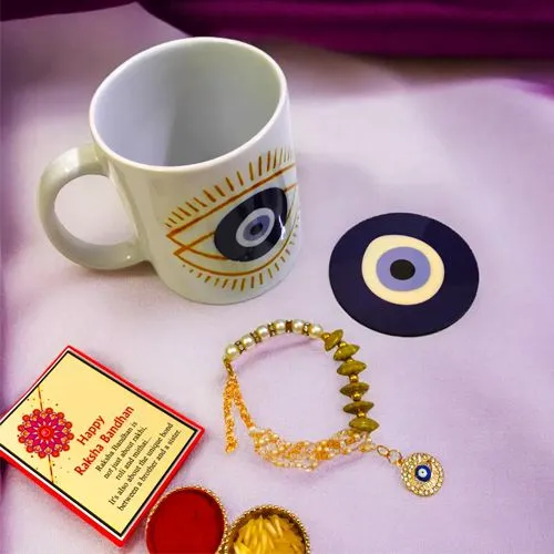 Evils Eye Rakhi Bracelet & Mug Combo