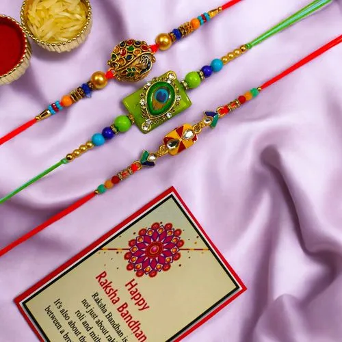 Elegant Rakhi Trio Set