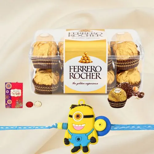 Remarkable Minion Rakhi with Ferrero Rocher for Kids