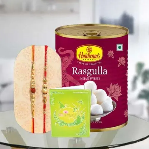 Premium Rakhi with Rasgulla Delight