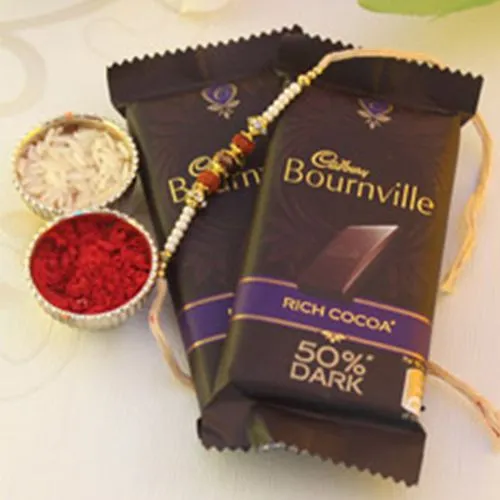 Divine Rudraksha Rakhi and Chocolate Gift