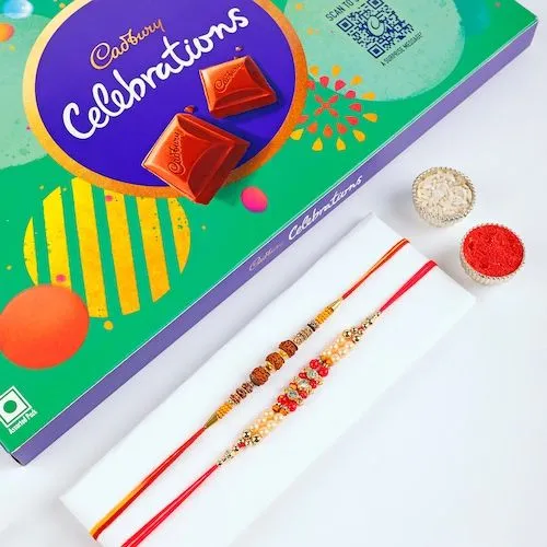 Beaded Rakhi and Chocolate Hamper