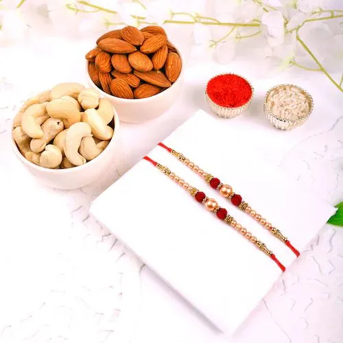 Twin Rakhi and Dry Fruit Combo