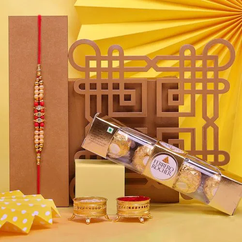 Exquisite Rakhi and Chocolate Combo