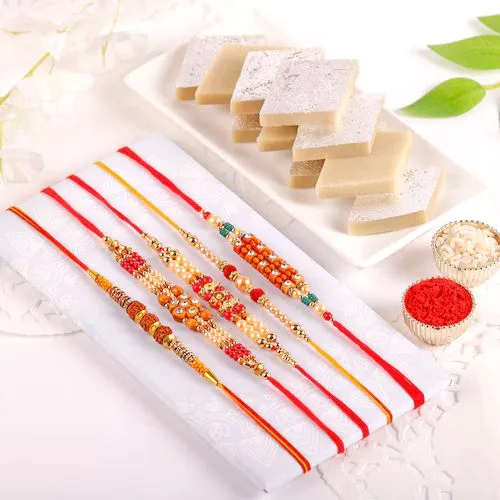 Kaju Katli with Rakhi Set of 5