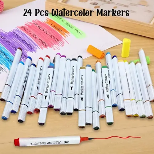 Gift Watercolor Pen & Markers for Callicraphy & Sketching Set of 24 pcs Online