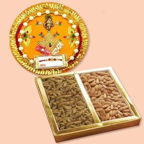 Attractive Pooja Thali with Assorted Dry Fruits