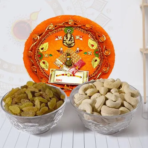 Delightful Combo of Pooja Thali with Mixed Dry Fruits