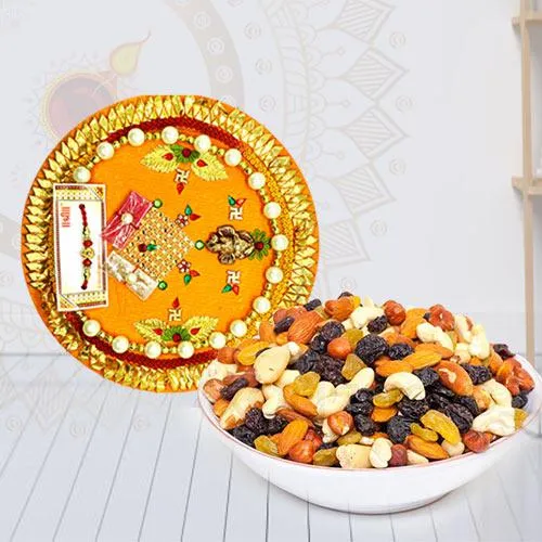 Wonderful Pooja Thali with Mixed Dry Fruits in a Bowl