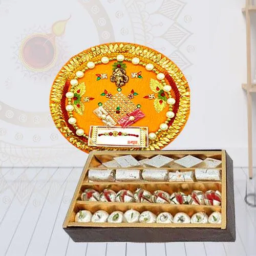 Ethnic Pooja Thali with Assorted Sweets