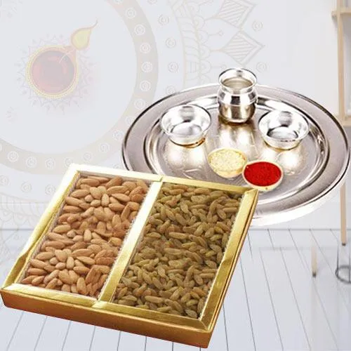 Auspicious Pooja Thali with Mixed Dry Fruits