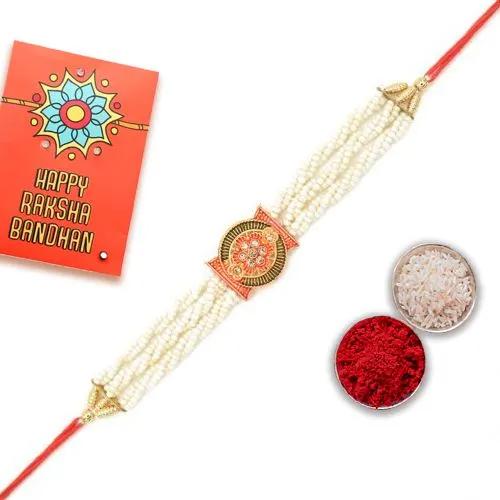 Stylish Pearl Rakhi Set