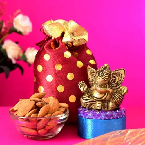 Brass Ganesha and Almonds