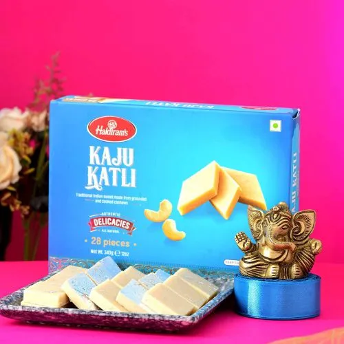 Ganesha Blessings with Kaju Katli