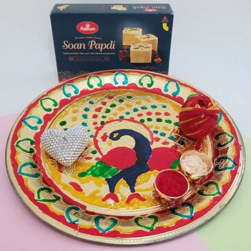 Design Bhaiya Dooj Thali With Soan Papdi