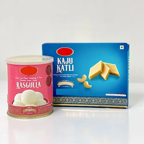 Rasgulla and Kaju Barfi