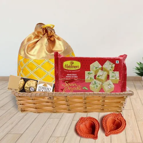 Ambrosial Gift of Rocher, Sweets n Exotic Dry Fruits in Bag