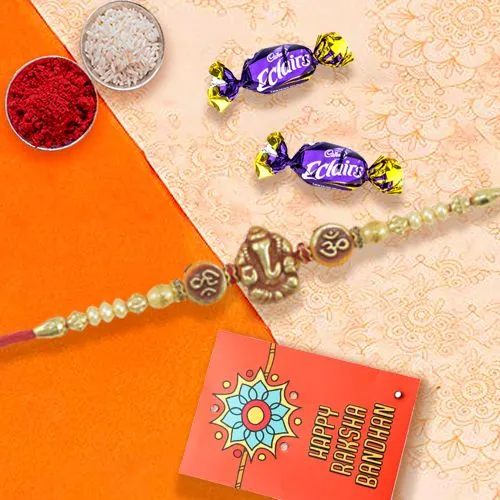 Ganesh Rakhi & Duo Chocolates Gift Set