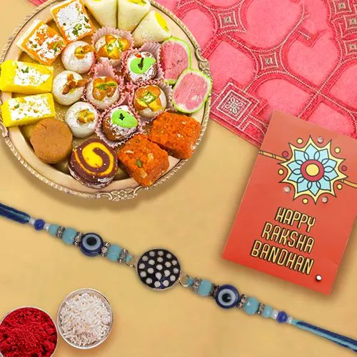 Raksha Bandhan Delight: Rakhi & Sweets Combo