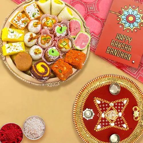 Festive Rakhi Thali With Sweets