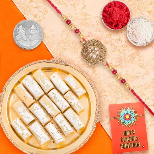 Brothers Rakhi Bundle with Kaju & Silver Coin