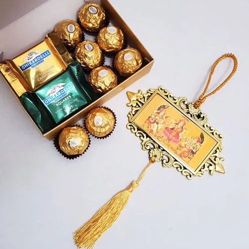 Classy Chocolate Gift Pack with Metallic Hanging
