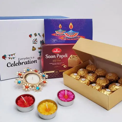 Unique Gift of Sweets N Chocolates with Candle