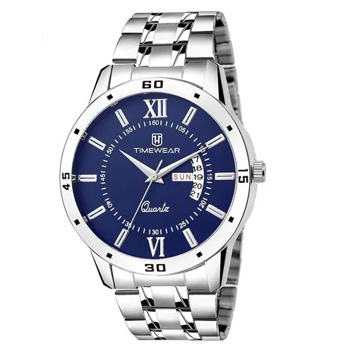 Blue Mens Stainless Steel Body Watch