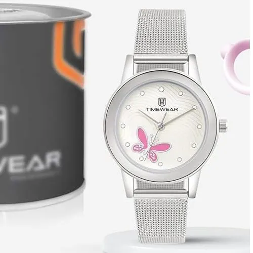 Silver Womens Metalic Body Watch