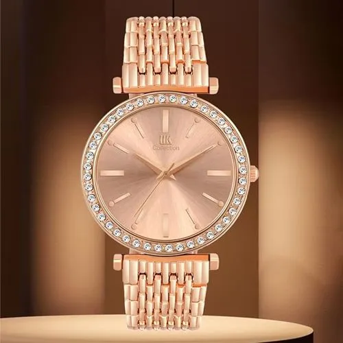 Rose Gold Womens Metalic Body Watch