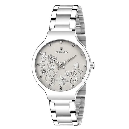 White Womens Metalic Body Watch