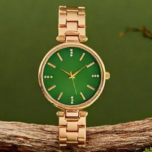 Green Womens Metalic Body Watch