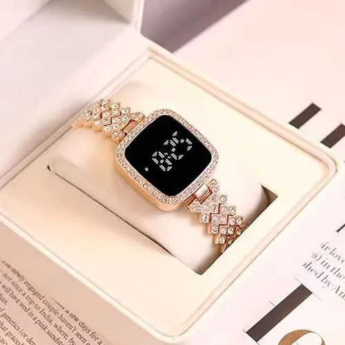 Elegant Womens Digital Watch in Black