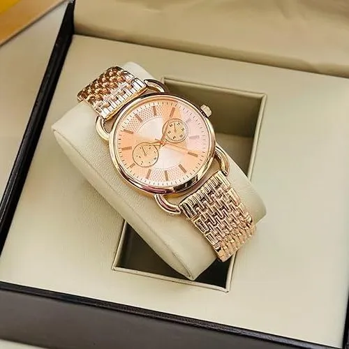 Classic Analogue Watch for Women - Rose Gold Dial