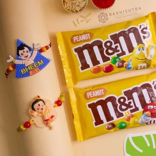 Marvellous Kids Rakhi Set N M N M Chocolate Combo