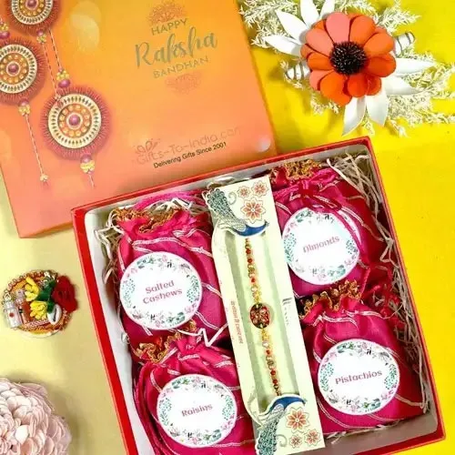 Attractive Rakhi N Nuts Signature Box